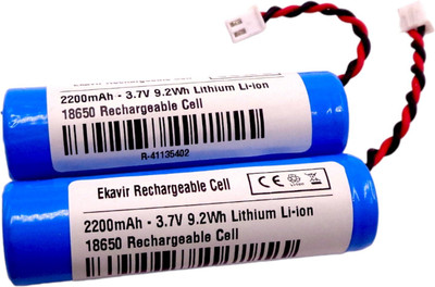 Ekavir 3.7V 2200mAh 18650 Rechargeable Lithium ion for DIY projects  Battery(Pack of 2)