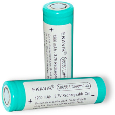 Ekavir 18650 1200mAh 3.7V Lithium  for Toys, Trimmer, Gadgets, Electric, Vehicle  Battery(Pack of 2)
