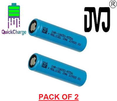 DVJ QUALITY CHECKED 18650 battery li-ion 3.7V rechargeable battery cell   Battery(Pack of 2)