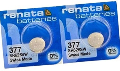 MICROUSB Renata 377 Sr626SW 1.55V 377 Button Cell Silver for Wrist Watch   Battery(Pack of 2)