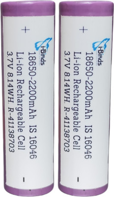 I-Birds Enterprises 18650 Rechargeable  3.7V Batteries 2200mAh Flat Top   Battery(Pack of 2)