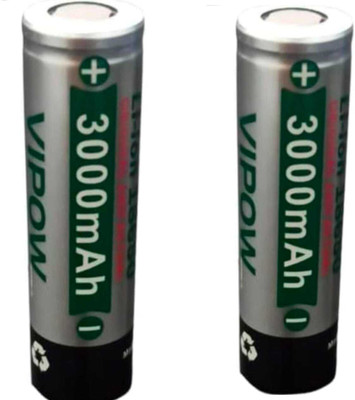 MICROUSB VIPOW 18650 3000mAh 3.7V Flat   Battery(Pack of 2)