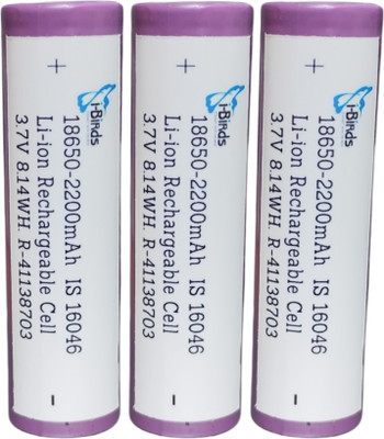 I-Birds Enterprises 18650 Rechargeable  3.7V Batteries 2200mAh Flat Top   Battery(Pack of 3)