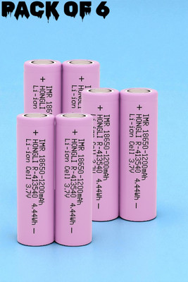 Nilesawar F344 Li-ion  – 3.7 Volt, 1200mAh for LED Torch, RC, Power Bank  Battery(Pack of 6)