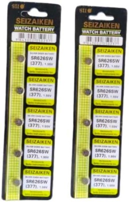 MICROUSB Seizaiken 377 SR626SW 1.55V Silver Oxide Watch   Battery(Pack of 10)