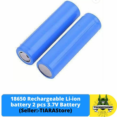 TechSupreme 18650 Rechargeable Li-ion battery 2 pcs 3.7V  Battery(Pack of 2)