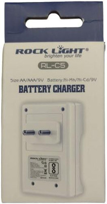 Huayue ™Rock Light RL-C5 Battery Charger for AA/AAA/ 9V Battery  Camera Battery Charger(White)