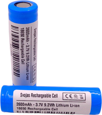 Svojas 18650 battery 2600mAh 3.6V 18650 rechargeable battery lithium cell  Battery(Pack of 2)
