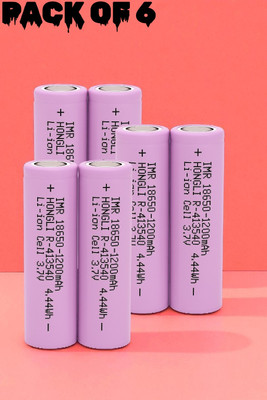 Shamsa F396 Rechargeable 18650  – Li-ion 3.7V 1200mAh Cell for Multipurpose Use  Battery(Pack of 6)