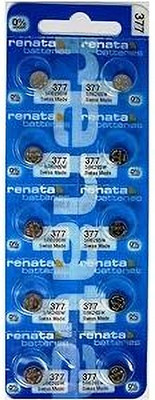 MICROUSB Renata SR626SW 377 1.55V Button Cell Silver for Wrist Watch Swiss Made   Battery(Pack of 10)