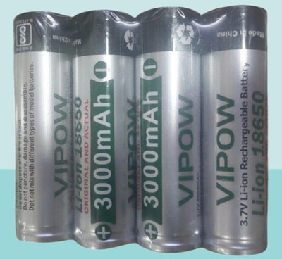 MICROUSB VIPOW 18650 3000mAh Li-ion Rechargeble   Battery(Pack of 4)