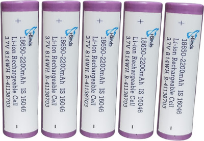 I-Birds Enterprises 18650 Rechargeable  3.7V Batteries 2200mAh Flat Top   Battery(Pack of 5)