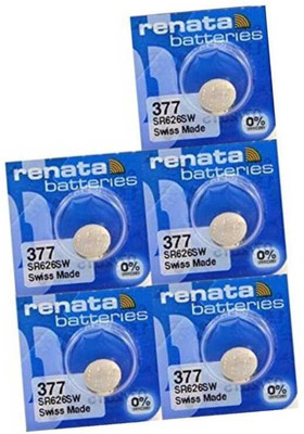 MICROUSB Renata 377 SR626SW 1.55V Button Cell Silver for Wrist Watch   Battery(Pack of 5)