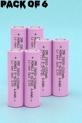 Shamsa F342 3.7V 1200mAh Rechargeable  Ideal for Flashlights,Gadgets  Battery(Pack of 6)