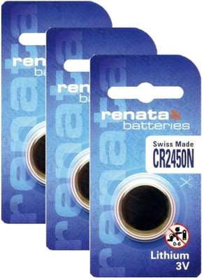 Mocking Bird Renata 2450N Cr 2450 3V Swiss Made Lithium  Coin Cell (Silver) Blister  Battery(Pack of 3)