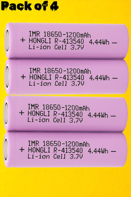 Ziddjeet X300 Cell 18650 Li-ion Rechargeable  – 3.7V 1200mAh for Flashlights  Battery(Pack of 4)