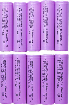 khurafatiLabs 18650 3.7v Rechargeable Li-ion 2000mAh   Battery(Pack of 10)