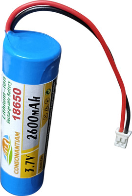 CONSONANTIAM 3.7 Volt  Pack 2600 mAH Lithium Ion Rechargeable  18650 2Pin Jack  Battery