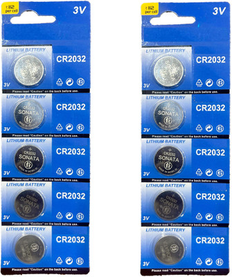 DawnRays Cr 2032 Coin Cell Made in Japan Lithium  For Airtag Car Key   Battery(Pack of 10)