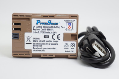 Power Smart LP-E6NHTC Rechargeable  with Type C Charging Cable Compatible with R10  Battery