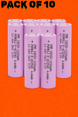 Ziddjeet H160 Cell 18650 Li-ion Rechargeable  – 3.7V 1200mAh for Flashlights  Battery(Pack of 10)