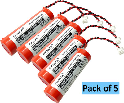 Ekavir 18650  for Electronics: 2200mAh 3.7V with Wired 65x18mm  Battery(Pack of 5)