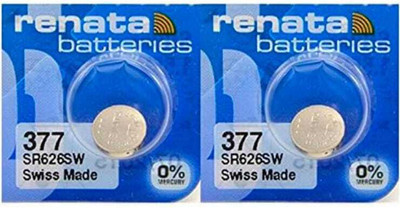 MICROUSB Renata 377 Sr626SW 1.55V Button Cell Silver for Wrist Watch Swiss Made   Battery(Pack of 2)