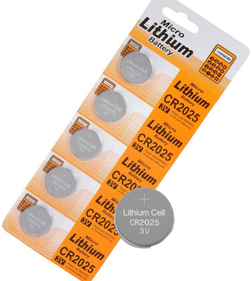 Zohlo Micro Lithium CR2025 Button Cell 3V Powering Devices: CR2025 3V Lithium   Battery(Pack of 5)