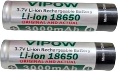 MICROUSB VIPOW 18650 3000mAh 3.7V Li-ion Rechargeable High Capacity BATTERY  Battery(Pack of 2)