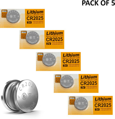 Zohlo Superior Grade CR2025 3V Coin Cell,Medical devices,Small LED lights,Remote.  Battery(Pack of 5)