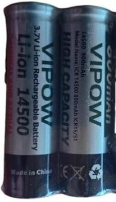 MICROUSB VIPOW ICR14500 800mAh 3.7V Lithium   Battery(Pack of 2)