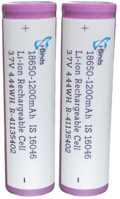I-Birds Enterprises 18650 Rechargeable  3.7V Batteries 1200mAh Flat Top   Battery(Pack of 2)
