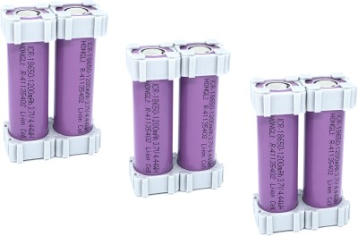 I-Birds Enterprises High quality Rechargeable Lithium Ion 18650 Cell 3.7V 1200mAh 3C DIY Charging Power Bank and Camera, Neckfan, F95 Fan, Mic etc (not AAA or AA) Power Supply with Cell Spacer Holder Battery(Pack of 6) I-Birds Enterprises High quality Rechargeable Lithium Ion 18650 Cell 3.7V 1200mAh 3C DIY Charging Power Bank and Camera, Neckfan, F95 Fan, Mic etc (not AAA or AA) Power Supply with Cell Spacer Holder Battery(Pack of 6)