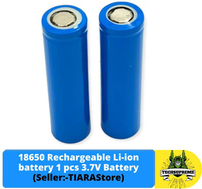 TechSupreme 8650 cell 3.7V, 2200mAh Li-ion Rechargeable 2 Pcs   Battery(Pack of 2)