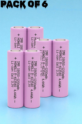 Sagaft F366 Rechargeable 18650  – Li-ion 3.7V 1200mAh Cell for Multipurpose Use  Battery(Pack of 6)