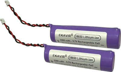 Ekavir 2200mAh 3.7V Lithium Rechargeable Batteries, Constant Power & Quick Charge  Battery(Pack of 2)