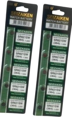 MICROUSB SEIZAIKEN 364 SR621SW 1.55V 364 Silver Oxide   Battery(Pack of 10)