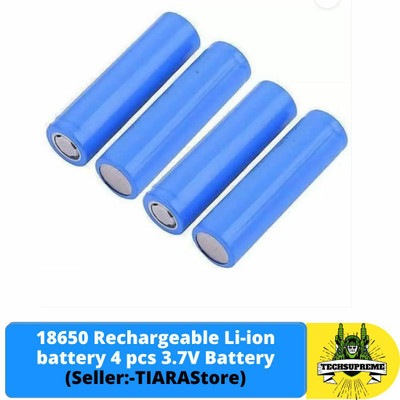 TechSupreme 18650 Rechargeable Li-ion battery 4 pcs 3.7V  Battery(Pack of 4)