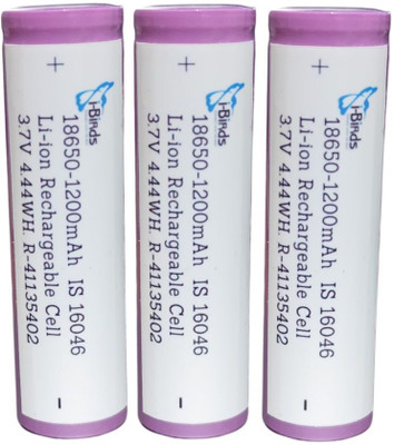 I-Birds Enterprises 18650 Rechargeable  3.7V Batteries 1200mAh Flat Top   Battery(Pack of 3)