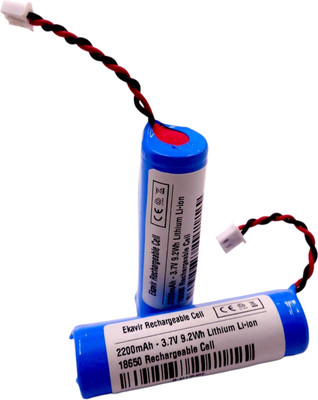 Ekavir 18650 Rechargeable 2200mAh Li-ion battery 2 pcs 3.7V   Battery(Pack of 2)