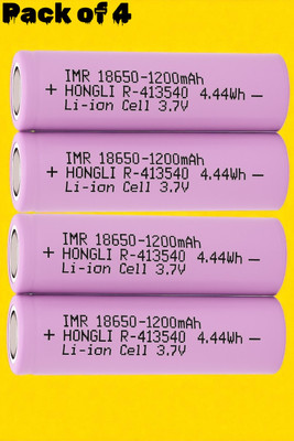 Ziddjeet X316 Rechargeable 18650  – Li-ion 3.7V 1200mAh Cell for Multipurpose Use  Battery(Pack of 4)