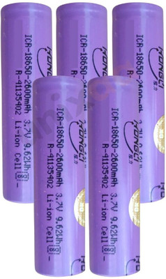UNIXAA 18650 3.7V Rechargeable Lithium Li-ion 2600mAh   Battery(Pack of 5)