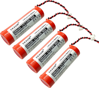 Ekavir 2200mAh 18650, 3.7V Long-Lasting with Wired Li-ion , Size: 65X18mm  Battery(Pack of 4)
