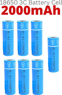 Tiitan 2000mAh Lithium ion 18650 3C Rechargeable 3.7V  Cell Pack of 7  Battery(Pack of 7)