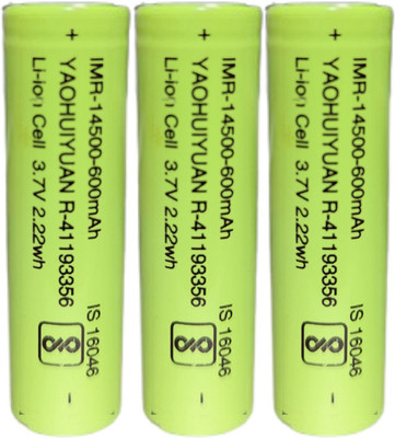 I-Birds Enterprises High Quality 14500 Rechargeable 3.7V 600mAh Li-ion  PACK OF 3  Battery(Pack of 3)
