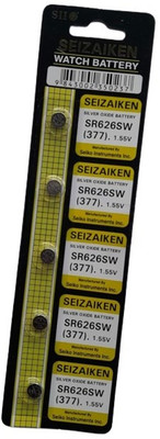 MICROUSB Seizaiken 377 SR626SW Silver Oxide 1.55V Watch   Battery(Pack of 5)