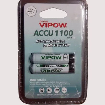 MICROUSB VIPOW ACCU 1100Mah 1.2V Low Self-Discharge Rechargeable   Battery(Pack of 2)
