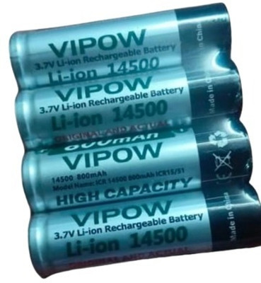 MICROUSB VIPOW ICR14500 800mAh 3.7V Lithium ICR14500   Battery(Pack of 4)