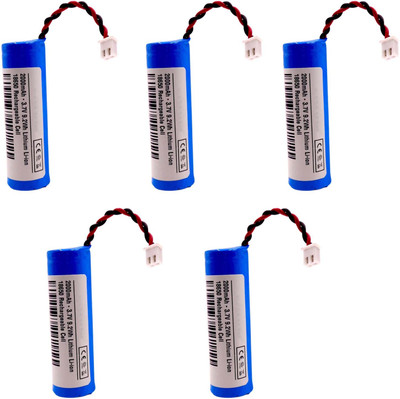 Smuf Good Quality 2000 mAh ICR18650 3.7V Lithium-Ion With Connector  Battery(Pack of 5)