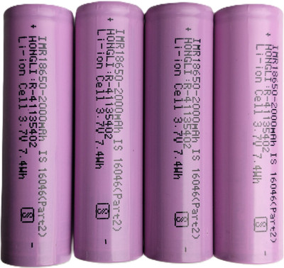 khurafatiLabs 18650 3.7v Li-ion Rechargeable 2000mAh Good Quality   Battery(Pack of 4)